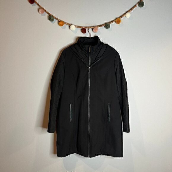 Michael Kors black layered look soft shell jacket - Picture 1 of 7